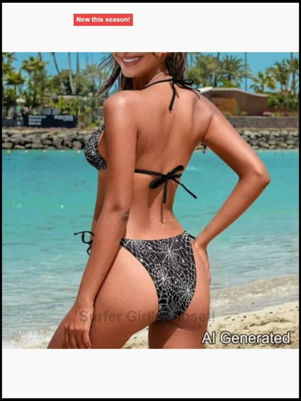 Sexy Halter Thong Bikini 2 Piece Set Tie Sides Summer Triangle Swimwear